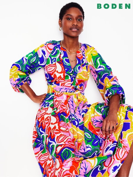 Boden Multi 100% Cotton Faye Double Cloth Dress (F83425) | £116