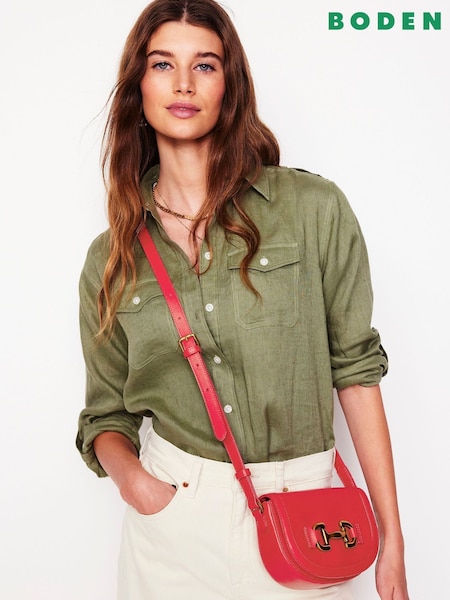 Boden Red Snaffle Mini Leather Satchel Bag (F83442) | £112
