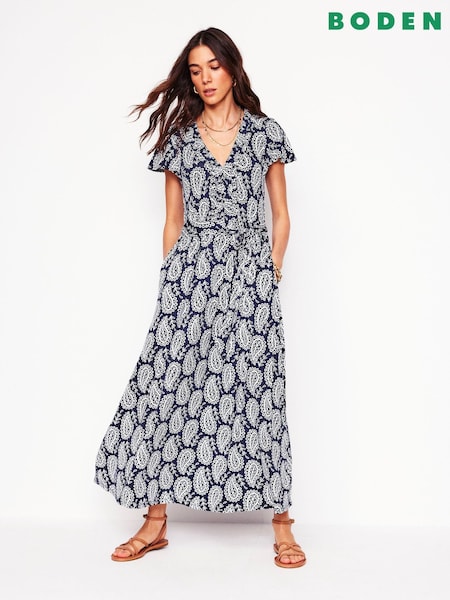 Boden Blue Nicola Jersey Tea Dress (F83461) | £98