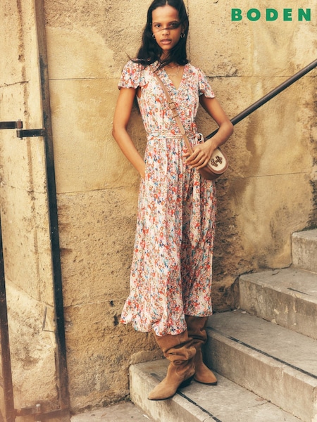 Boden Green Nicola Jersey Tea Dress (F83462) | £98