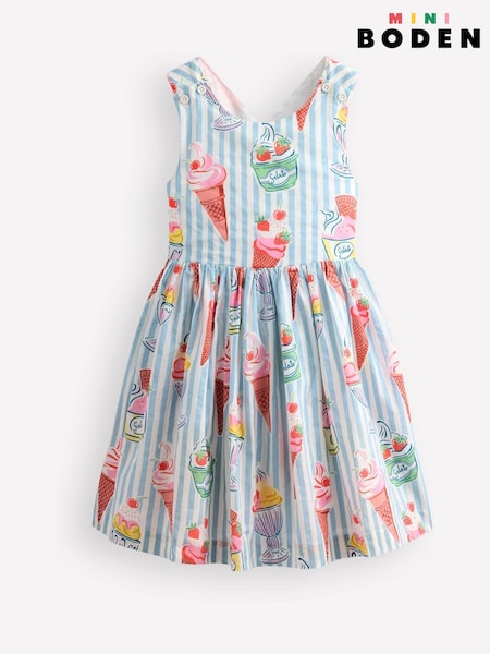 Boden Blue 100% Cotton Harper Cross-Back Dress (F83494) | £32 - £37