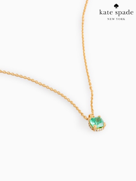 kate spade new york Gold Tone 6mm Square Green Pendant Necklace (F83594) | £65