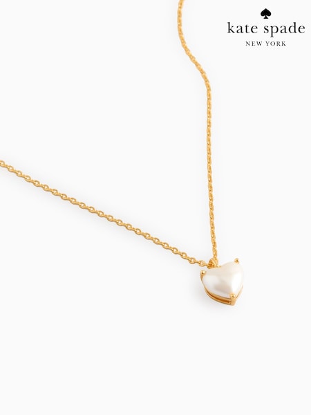 kate spade new york Gold Tone June Pendant White Necklace (F83604) | £65