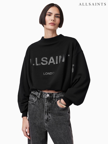 AllSaints Black Biggy Aster Sweatshirt (F83735) | £109