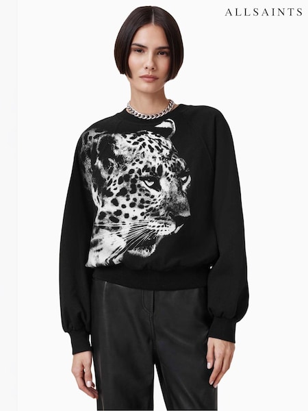 AllSaints Black Kiara Cygnet Sweatshirt (F83741) | £109