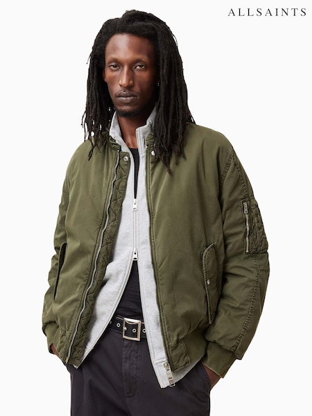 AllSaints Green Banner Bomber Jacket (F83742) | £269