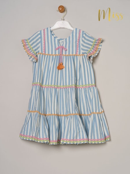 Miss Blue Printed Boho 100% Cotton Summer Dress (F83773) | £24 - £26