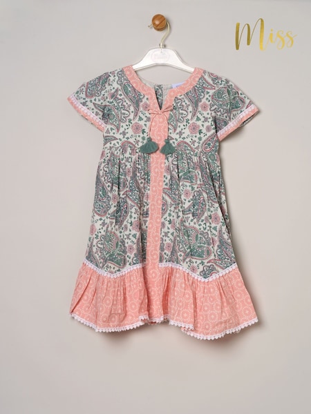 Miss Pink Printed Boho 100% Cotton Summer Dress (F83775) | £24 - £26
