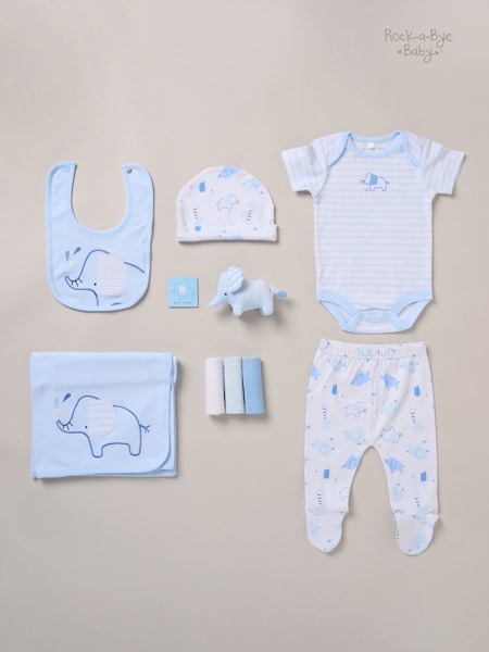 Rock-A-Bye Baby Boutique Blue 100% Cotton 10-Piece Baby Gift Set (F83941) | £36
