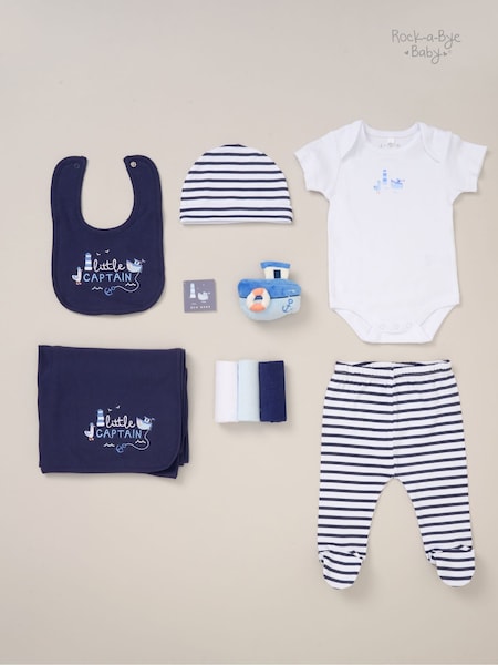 Rock-A-Bye Baby Boutique Blue 100% Cotton 10-Piece Baby Gift Set (F83947) | £36