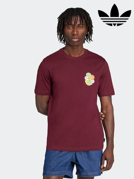 adidas Originals Red Graphic Short Sleeve 100% Cotton T-Shirt (F83971) | £30