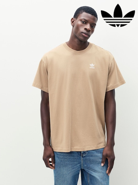 adidas Originals Brown Trefoil Essentials Oversized T-Shirt (F83980) | £22