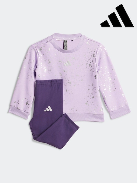 adidas Purple Glam Infant Kids Sweatshirt and Leggings Set (F83992) | £30
