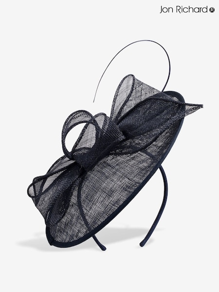 Jon Richard Blue Navy Woven Bow Fascinator (F84027) | £45