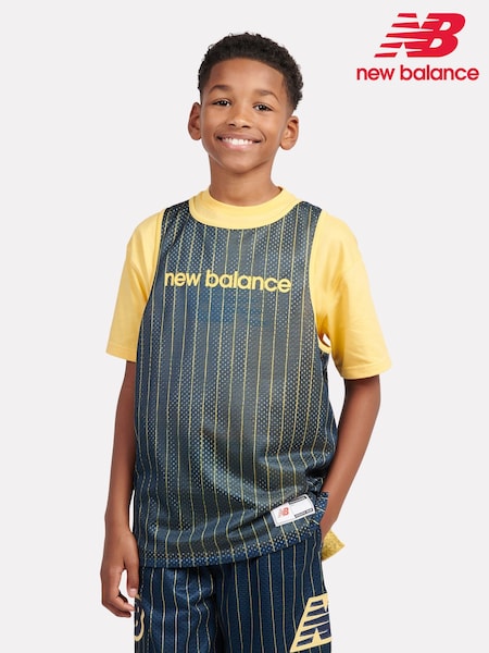 New Balance Yellow Kids Hoops Reversible Tank (F84218) | £30 - £36