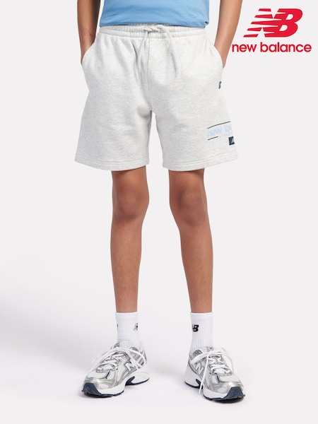 New Balance Grey Kids Athletic Shoes Graphic 100% Cotton Shorts (F84221) | £40 - £48