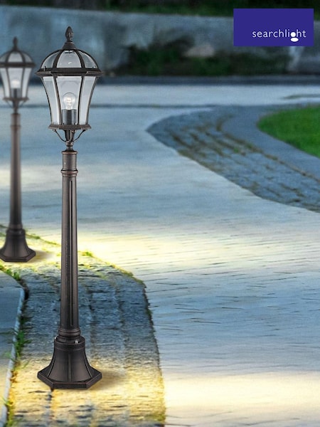 Searchlight Rustic Brown Heritage Outdoor Post Light (F84395) | £132