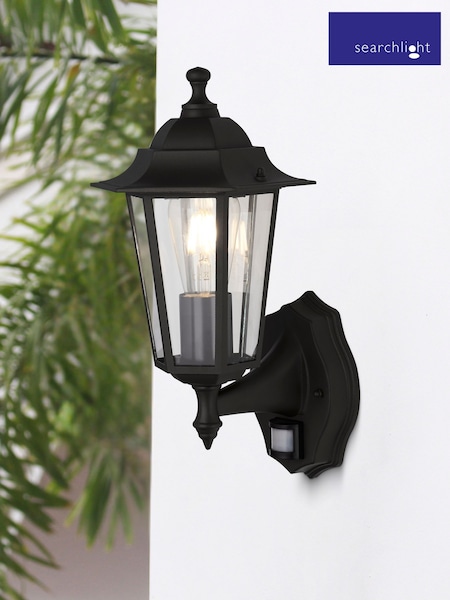 Searchlight Matt Black and Clear Luna Outdoor Wall Light Uplight (F84409) | £40