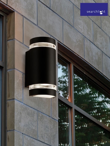Searchlight Black and Clear Durham Outdoor 2Lt Wall Light (F84412) | £58