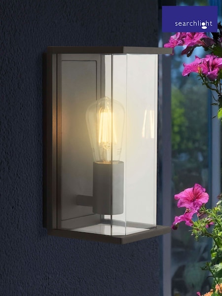 Searchlight Dark Grey and Clear Nairobi Outdoor Wall Light (F84419) | £75