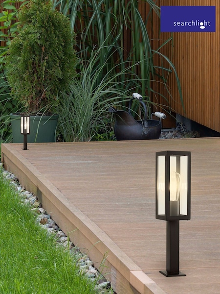 Searchlight Black and Clear Baku Small Outdoor Post (F84420) | £60