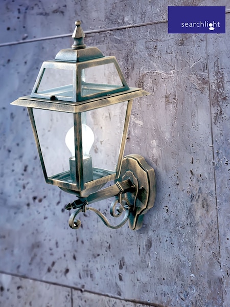 Searchlight Black and Gold Cannes Outdoor Uplight Wall Light (F84429) | £58