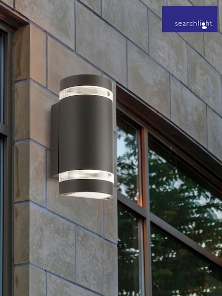 Searchlight Grey and Clear Durham GY Outdoor 2Lt Wall Light (F84430) | £58