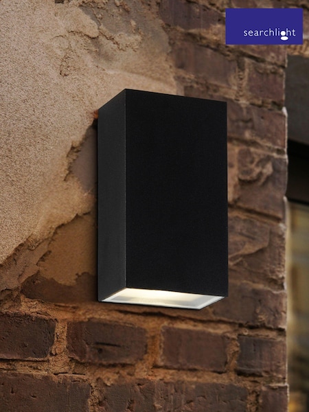 Searchlight Black and Silver Lima Outdoor Wall Light (F84434) | £42
