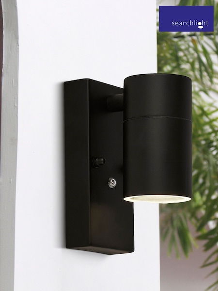 Searchlight Black White and Clear Berlin Outdoor Wall Light (F84445) | £45