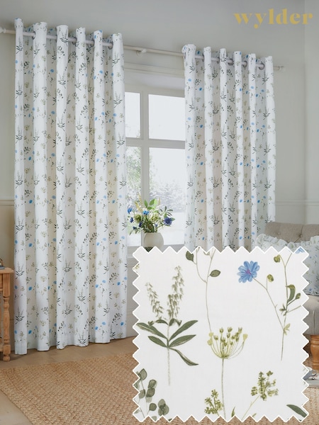 Wylder White Meadow Eyelet Eyelet Curtains (F84477) | £40 - £98