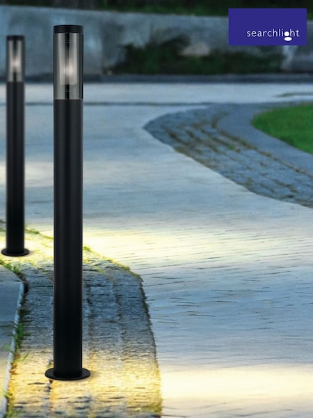 Searchlight Matt Black and Smoked Palmer Large Outdoor Post Light (F84486) | £38