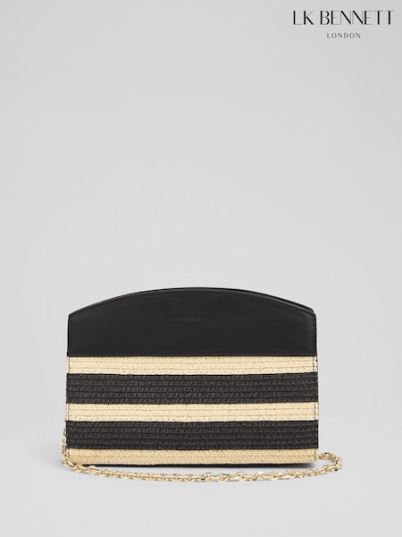 LK Bennett Black Trinity Paper Fabric Blend Cross-Body Bag (F84631) | £129