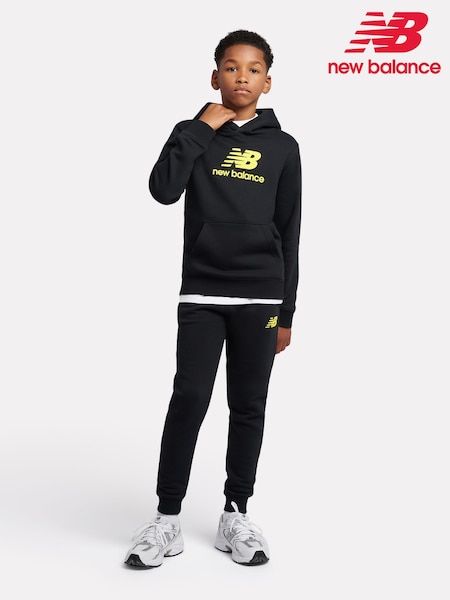 New Balance Black Kids French Terry Logo Hoodie Jog Set (F84633) | £85 - £102
