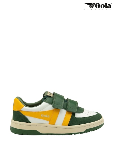 Gola White Kids Hawk Strap Recycled PU Trainers (F84724) | £55