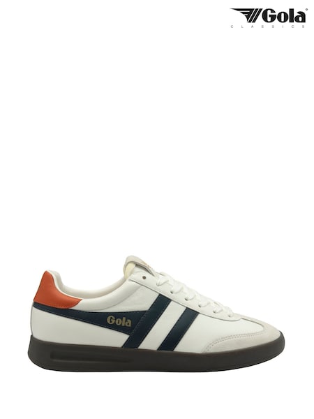 Gola White Mens Cyclone Leather Lace-Up Trainers (F84730) | £90
