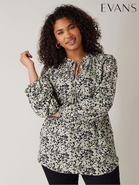Evans Tie-Neck Long Sleeve Blouse (F84735) | £42