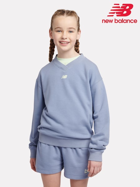 New Balance Blue Kids Athletics Tennis Cartoon Graphic Crew Top (F84766) | £50 - £60