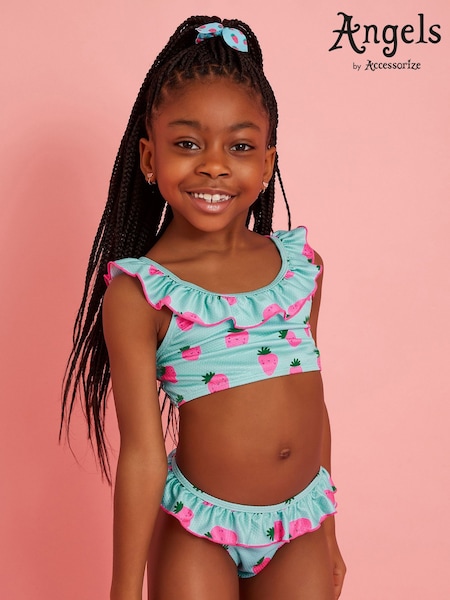 Angels By Accessorize Blue Girls Strawberry Bikini Set (F84844) | £15 - £17