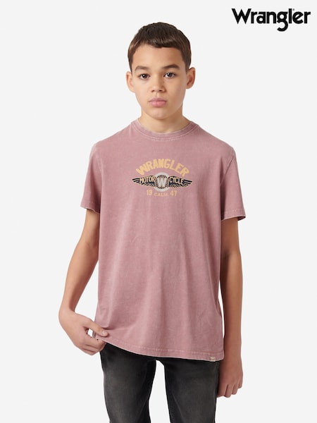 Wrangler Purple Boys Winged Moto 100% Cotton T-Shirt (F84863) | £25 - £30