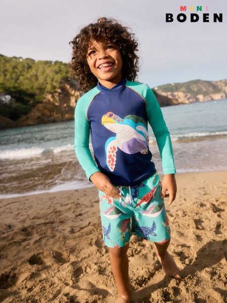 Boden Blue Sun Safe Fun Rash Vest (F84939) | £23 - £27