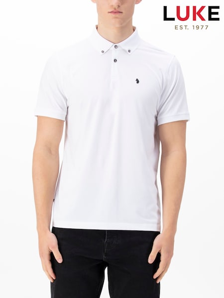 Luke 1977 Macau White Polo Shirt (F84957) | £60
