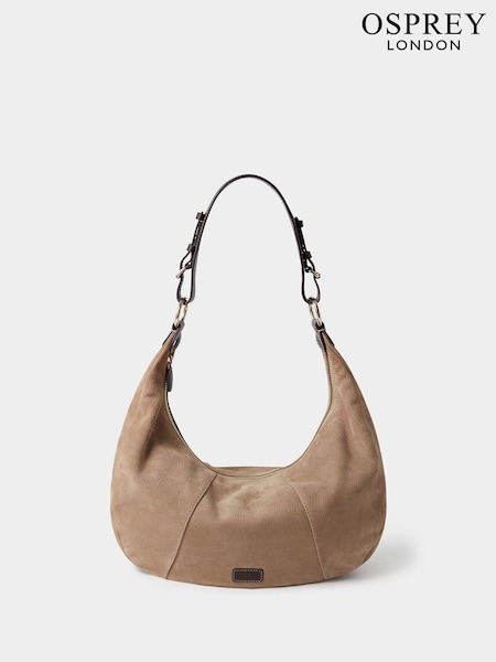 Osprey London Natural The Phoenix Suede Hobo Bag (F84990) | £345