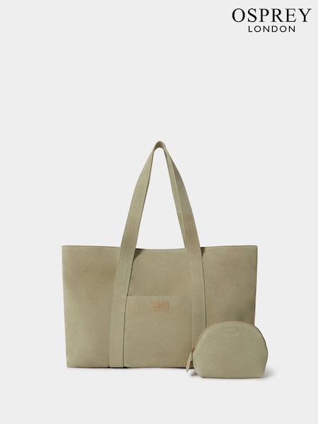 Osprey London Grey The Large Suede Shopper Bag (F85013) | £185