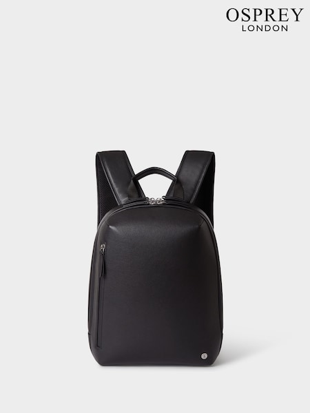 Osprey London The Venture Leather Black Backpack (F85020) | £185