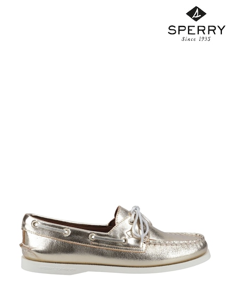 Sperry Silver Authentic 2 Eye Boat Shoes (F85038) | £100