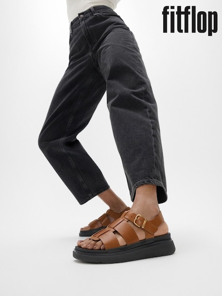 FitFlop Gen-FF Fisherman Brown Sandals (F85042) | £130