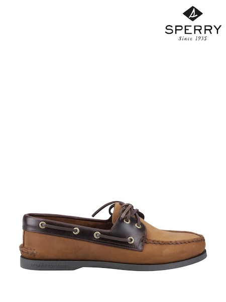 Sperry Authentic 2 Eye Boat Brown Shoes (F85054) | £100