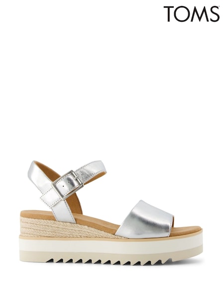 TOMS Silver Diana Wedges (F85074) | £90