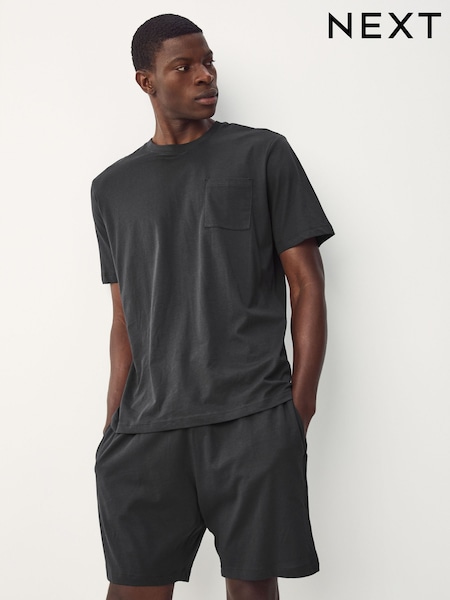 Slate Grey Jersey Pyjamas Shorts Set (F85122) | £20