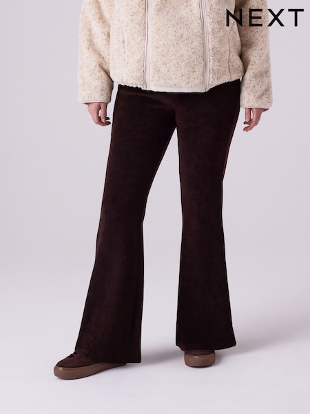 Chocolate Brown Maternity Cord Flare Trousers (F85849) | £33